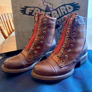 NWT AND ORIGIONAL BOX Liverpool Freebird handmade leather booties!